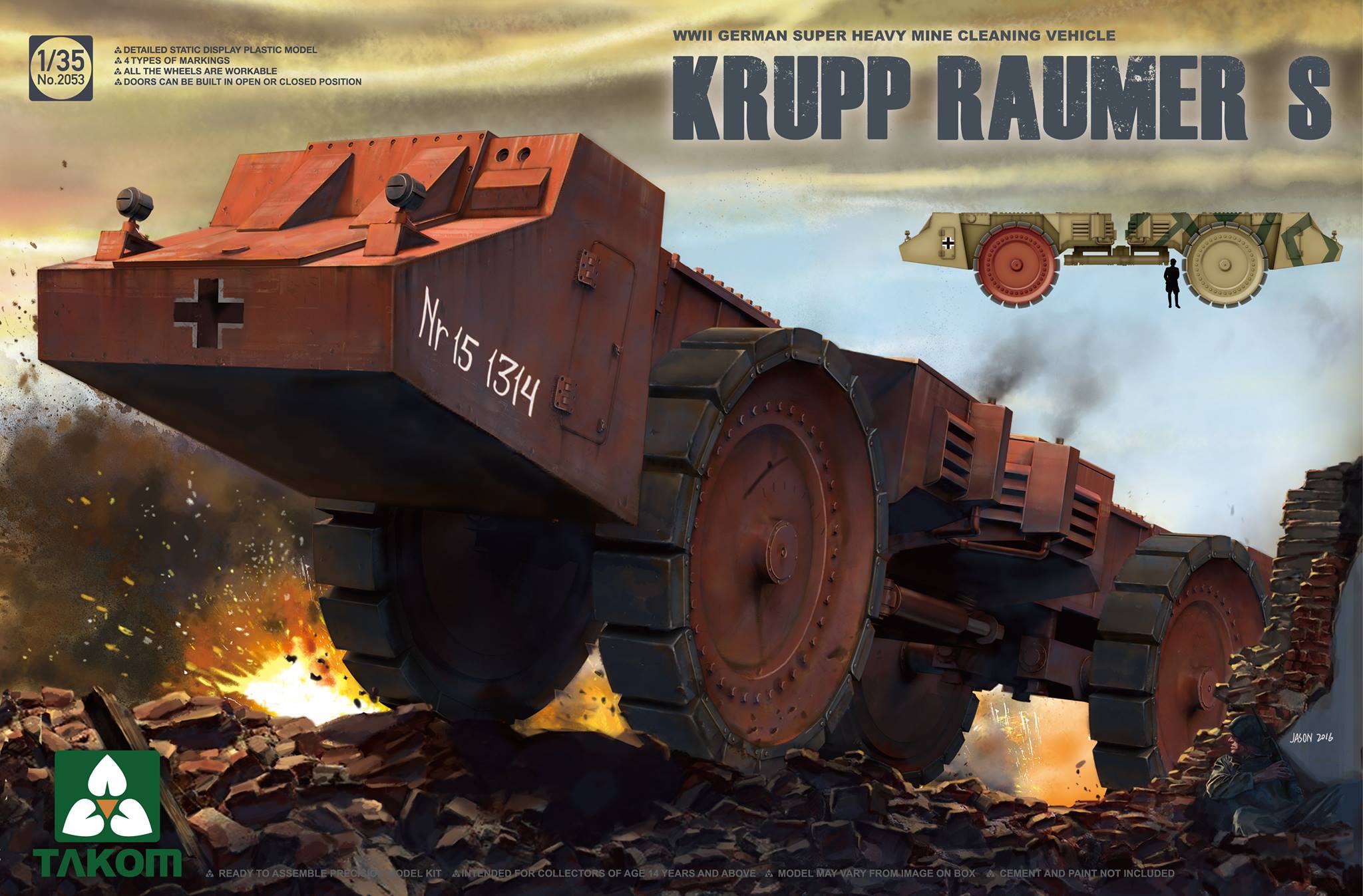 WWII German Super Heavy Mine Cleaning Vehicle Krupp Raumer S