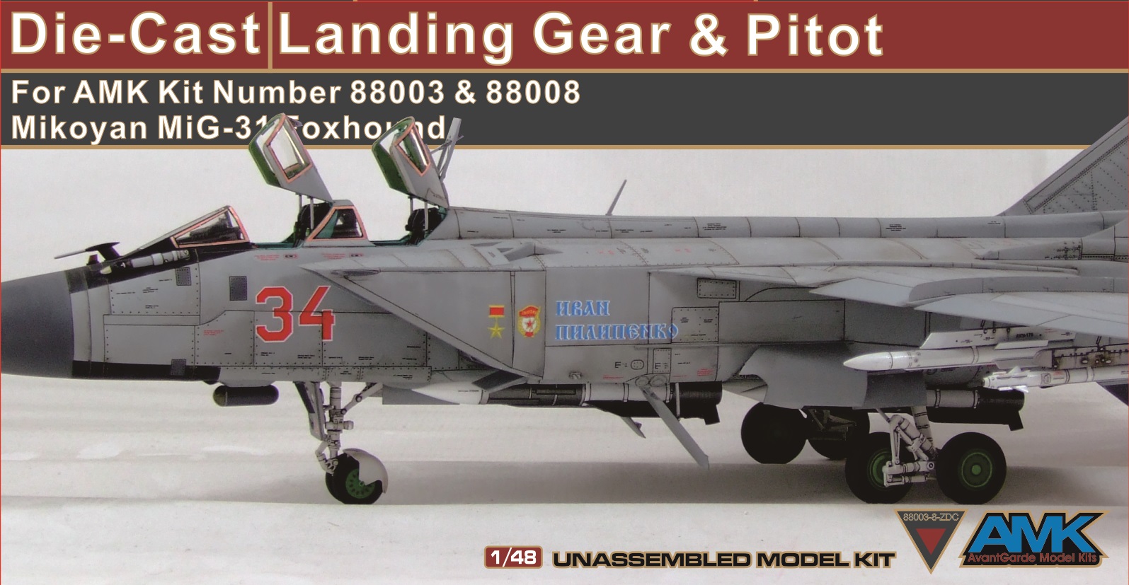 Metal Landing Gear and Pitot for MiG-31 Foxhound
