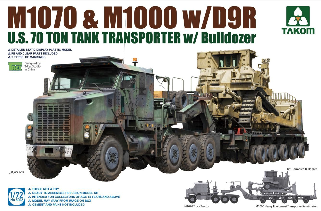 M1070 & M1000 Tank Transporter w/D9R Bulldozer (1:72)