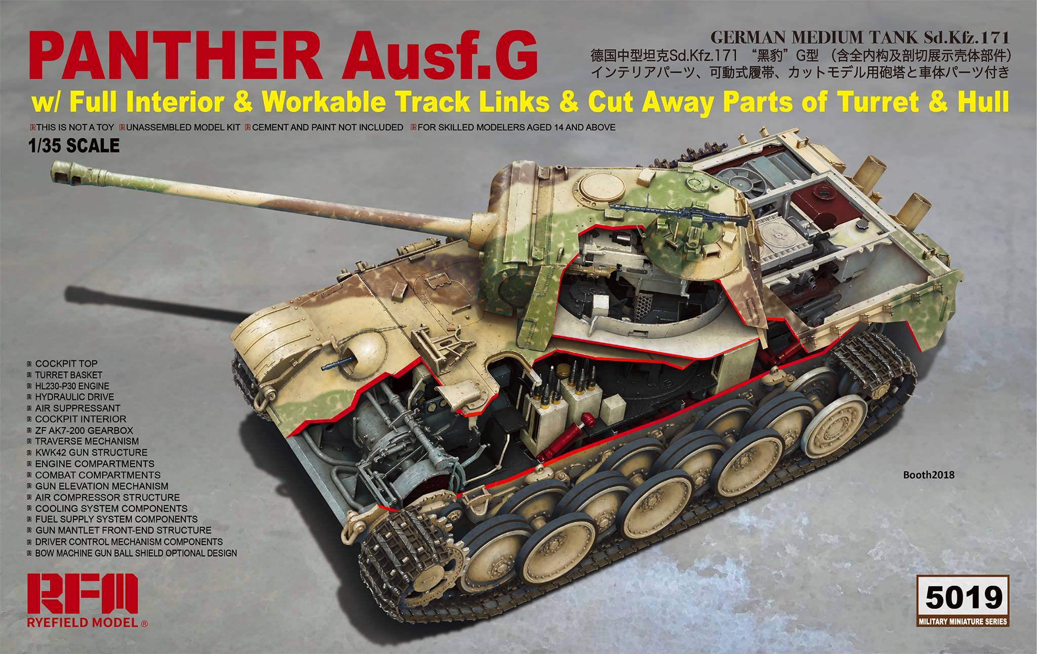 Panther Ausf.G w/Full Interior & Cut Away Parts