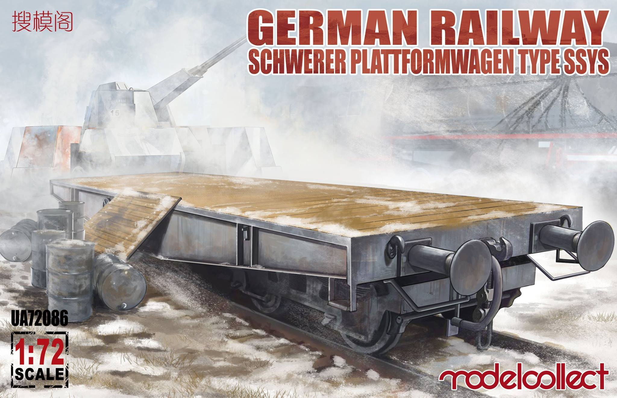 German Railway Schwerer Plattformwagen Type SSys (1+1)