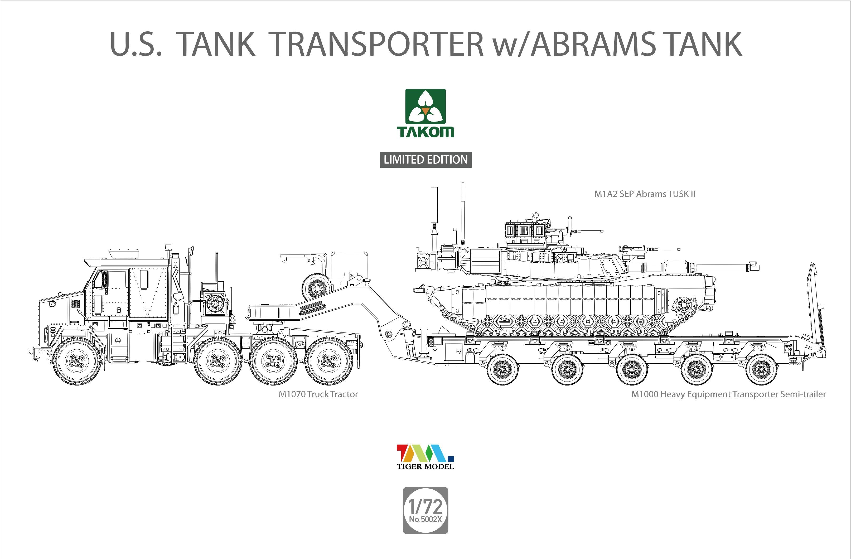M1070 & M1000 Tank Transporter w/M1A2 SEP Abrams (1:72)