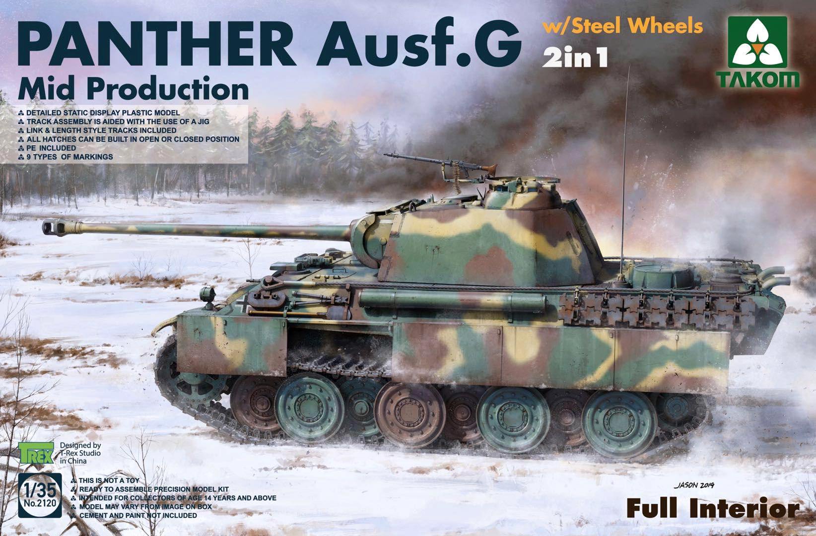 German Panther Ausf.G Mid prod. w/ Steel Wheels + Interior (2 in 1)