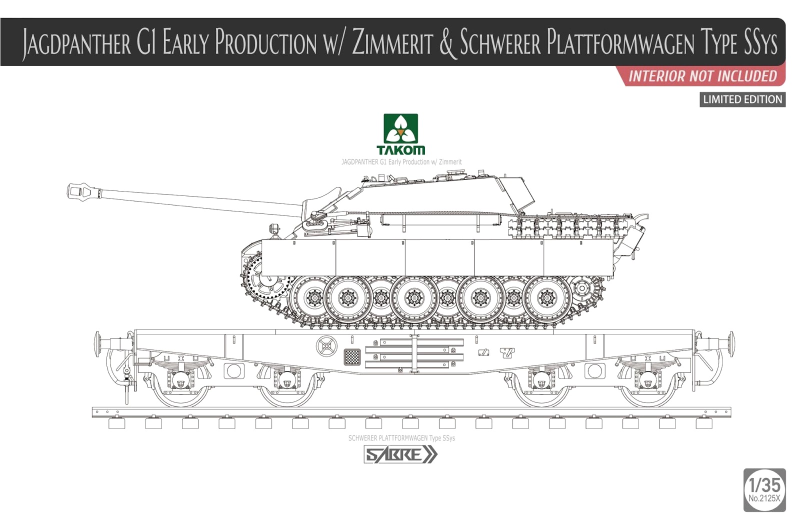 Jagdpanther G1 - Early w/ Zimmerit & Schwerer Plattformwagen Type SSys