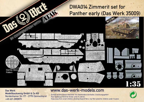 Zimmerit Set for Panther early (DB pattern)