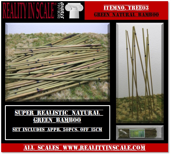 Natural Bamboo set - medium green