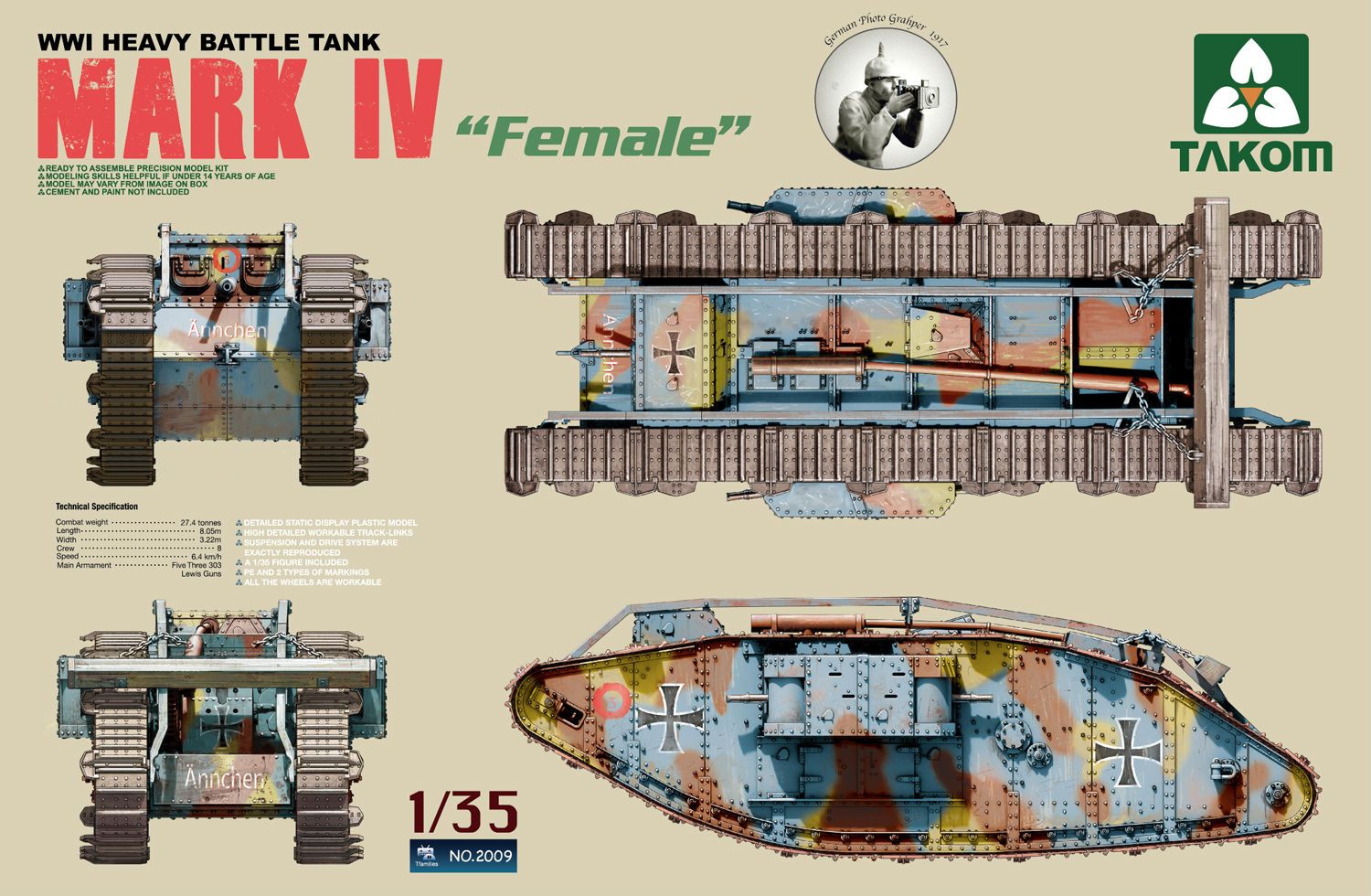WWI Heavy Battle Tank Mark IV Female