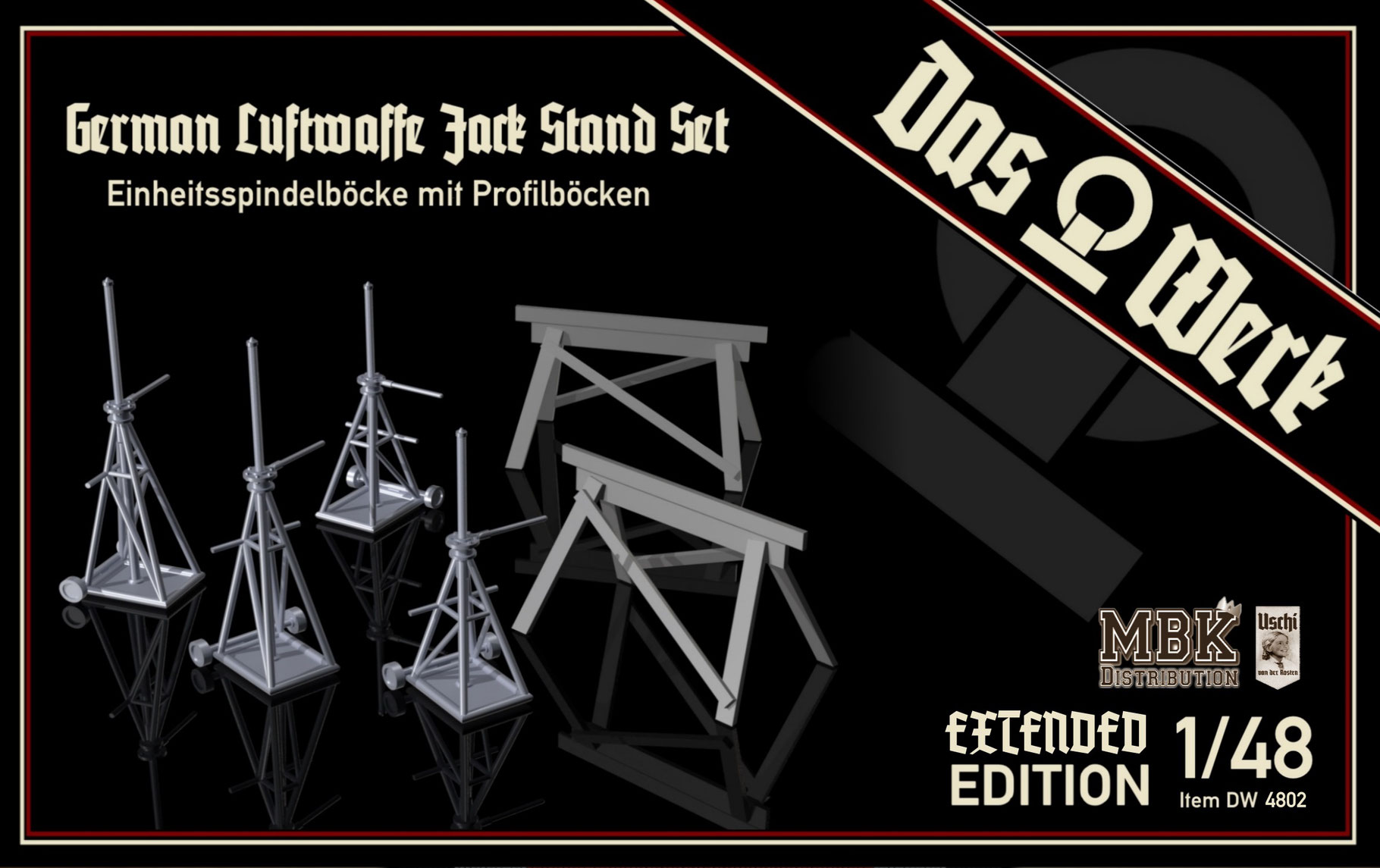 German Luftwaffe Jack Stand Set - Extended