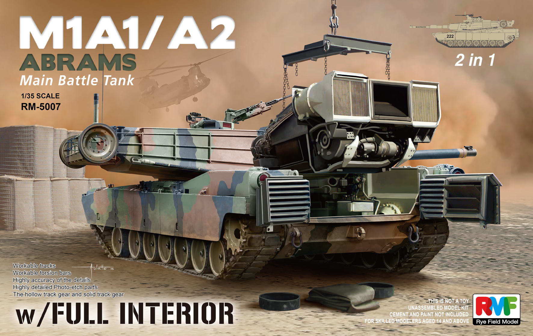 M1A1 / A2 Abrams w/Full Interior (2 in 1)